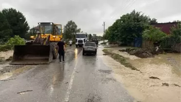 Sakarya'da sağanak sonrası dereler taştı, yollar ve ekili alanlar su altında kaldı