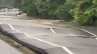 Zonguldak-Ankara Karayolunda Sel Nedeniyle Çökmeler Meydana Geldi