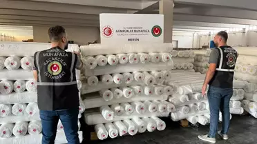 Mersin'de 267 Bin Metre Kaçak Polyester Kumaş Ele Geçirildi