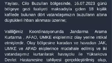 Hakkari'de buzul altında kalan 4 kişiden 2'si kurtarıldı