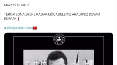 İçişleri Bakanı Ali Yerlikaya, şehit edilen öğretmen Necmettin Yılmaz'ı anma mesajı paylaştı