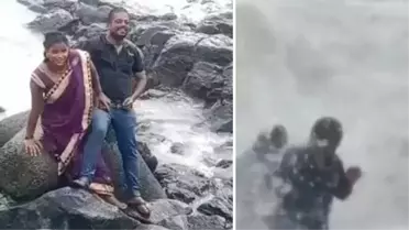 Üç çocuk annesi kadın, deniz kenarında fotoğraf için poz verdiği esnada dalgalara kapılarak yaşamını yitirdi