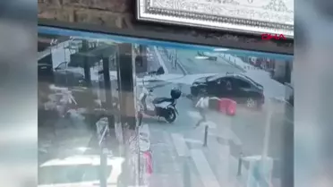 ZEYTİNBURNU'nda Otomobil ile Motosiklet Çarpıştı