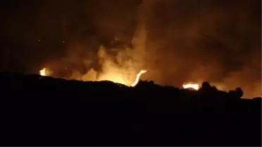 Çeşme'de çıkan orman yangınına müdahale devam ediyor
