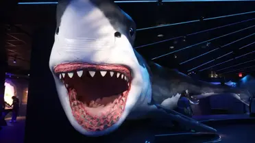 Teksas'taki Köpek Balığı Sergisinde 15 Metrelik Megalodon Modeli İlgi Odağı Oldu