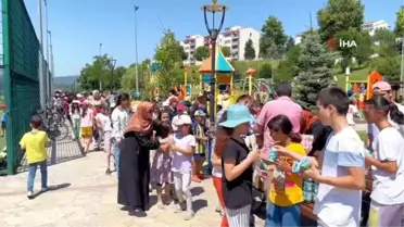 Kur'an kurslarına devam eden çocuklar yaz tatilini eğlenceli geçiriyor