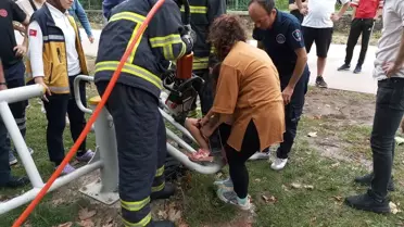 Samsun'da 3 yaşındaki çocuğun bacağı spor aletine sıkıştı