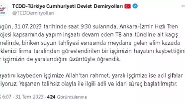 Ankara-İzmir Hızlı Tren Projesi'nde Kazada Bir İşçi Hayatını Kaybetti