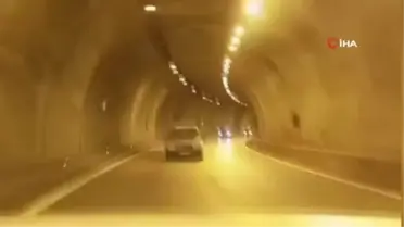 Tünellerde şerit değiştirerek trafiği tehlikeye atan sürücüye bin 387 lira ceza