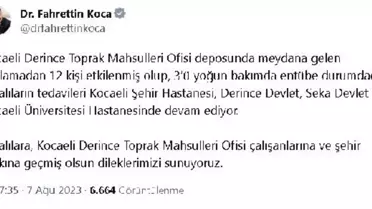 Derince Liman Silosu'nda Patlama: 12 Kişi Etkilendi