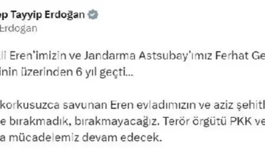 Cumhurbaşkanı Erdoğan, Eren Bülbül ve Ferhat Gedik'i andı
