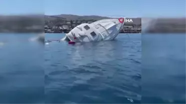 Muğla'da Sintine Pompası Arızalanan Motoryat Sulara Gömüldü