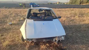 Aksaray'da otomobilin şarampole devrilmesi sonucu 3'ü çocuk, 5 kişi yaralandı