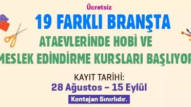 Ataşehir Belediyesi Ataevleri'nde Meslek Edindirme ve Hobi Kursları Başlıyor