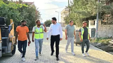 Pınarhisar'da yol yapım ve kaldırım düzenleme çalışması sürüyor