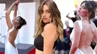 Melis Sezen Venedik Film Festivali'nde Cesur Kıyafetiyle Dikkat Çekti