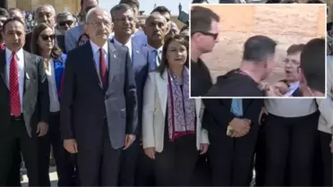 Kılıçdaroğlu'nun elini sıkmak isteyen Edremit Belediye Başkanı Selman Hasan Arslan'a korumalardan sert müdahale