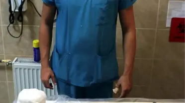 Kediye düşme sonucu platin takıldı