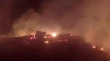 Çorum Bayat'ta Kunduzlu köyünde yangın çıktı
