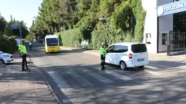 Karabük'te trafik polisleri okul önlerinde denetim gerçekleştirdi