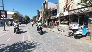 Düzce'de İstanbul Caddesi'nde motosiklet ve elektrikli bisiklet denetimi