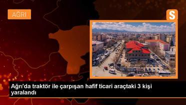 Ağrı'da Hafif Ticari Araç ile Traktör Çarpışması: 2'si Ağır, 3 Kişi Yaralandı