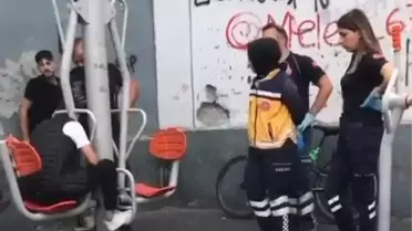 Bursa'da Spor Aletine Başını Sıkıştıran Genç İtfaiye Tarafından Kurtarıldı