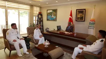 TCG Tufan Gemisi Komutanları Marmaris Belediyesi'ni ziyaret etti
