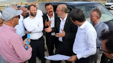AK Parti Kütahya İl Başkanı ve Milletvekilleri Hisarcık Gediz karayolu yapım çalışmalarını inceledi