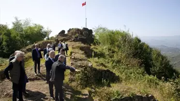 Ordu Kurul Kalesi'nde devam eden kazı çalışmaları incelendi