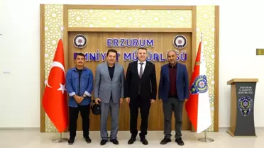 Erzurum Emniyet Müdürü Kadir Yırtar, İHA Erzurum Bölge Müdürü Ayhan Türkez'i kabul etti
