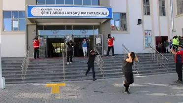Kayseri'de okulda yangın tatbikatı yapıldı