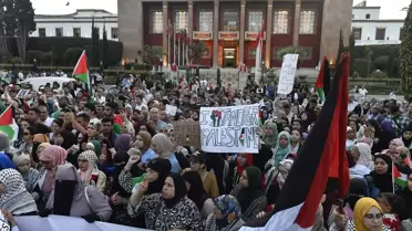 Fas'ta İsrail'in Gazze'deki Hastaneye Saldırısı Protesto Edildi