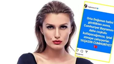 Ünlü manken Tuğba Özay: Cumhuriyet Bayramı kutlamalarını iptal etmeye çalışıyorlar