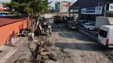 Samsun'da Sanayi Sitelerinde Yol Yenileme Çalışmaları Devam Ediyor