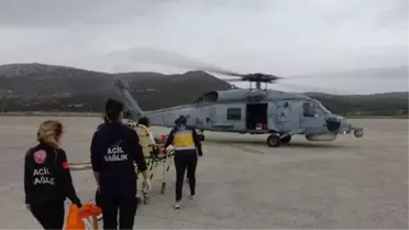 Gökçeada'da Kalp Krizi Geçiren Kişi Helikopter ile Çanakkale'ye Sevk Edildi