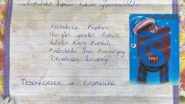 Trabzonspor taraftarının 21 yıl önce yazdığı mektup kulübe teslim edildi