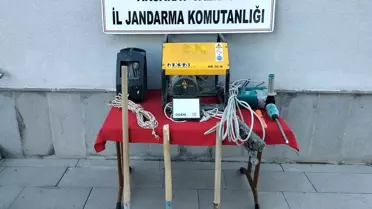 Aksaray'da kaçak kazı yapan 5 şüpheli suçüstü yakalandı
