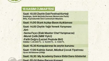 Ceyhan Belediyesi Zeytin ve Zeytinyağı Festivali Düzenliyor