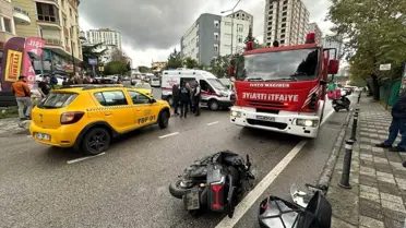 Maltepe'de Motosiklet Kazası: Motosiklet Sürücüsü Taksinin Altında Kaldı