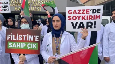 Kocaeli'de Sağlık Çalışanları İsrail'in Gazze'ye Yönelik Saldırılarını Protesto Etti