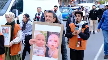 İHH Kırklareli İnsani Yardım Derneği, İsrail'in Filistin'e yönelik saldırılarında hayatını kaybeden çocuklar için yürüyüş düzenledi