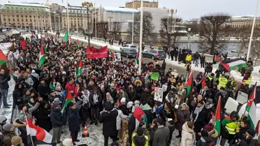 Stockholm'de Filistin'e Destek Gösterisi