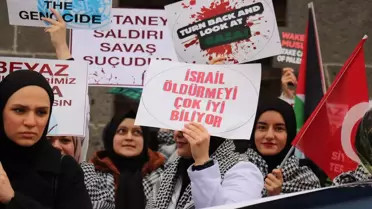 Erzurum'da Doktorlar İsrail'in Saldırılarını Protesto Etti
