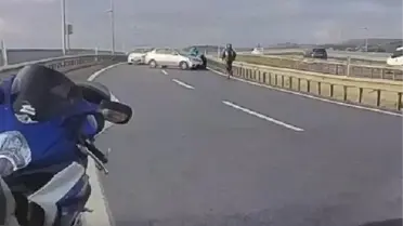 D-100 Karayolunda Motosiklet Kazası