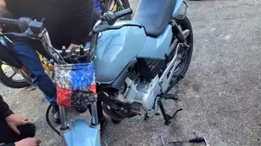 Manavgat'ta çalınan motosiklet başka bir renge boyanmış olarak bulundu