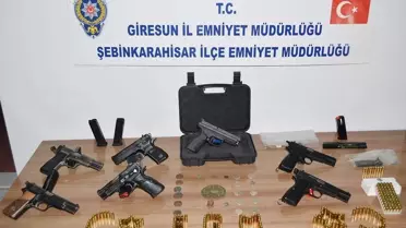 Giresun'da tarihi eserler ve silah ele geçirildi, şüpheli tutuklandı