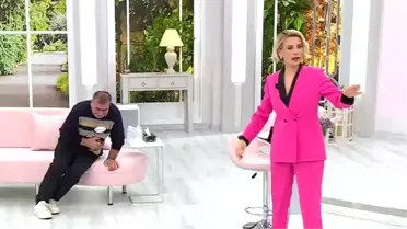 Esra Erol'un programına katılan kadın, pırasaya tiki olan eşini bayılttı