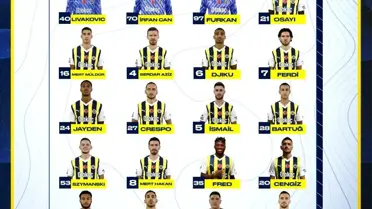 Fenerbahçe'nin Kayserispor maçı kadrosu belli oldu