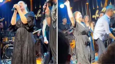 Kızılcık Şerbeti'nin Pembe'si sahnede kendinden geçti! Hem şarkı söyledi hem dans etti